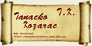 Tanacko Kozarac vizit kartica